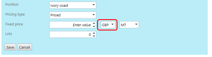 contract entry GBP Position