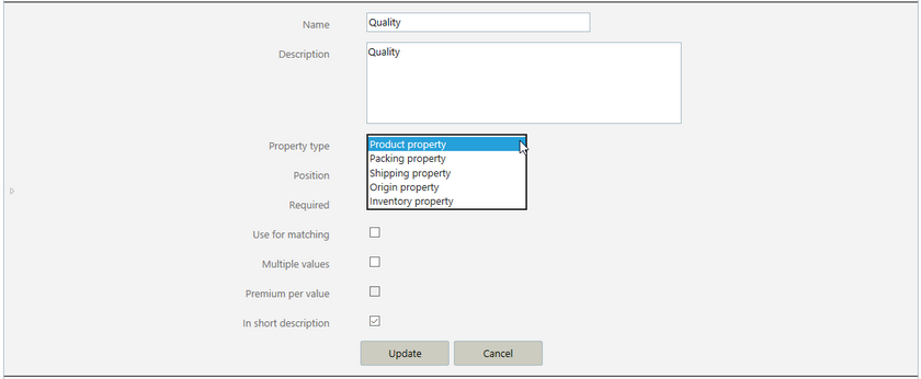 product properties type