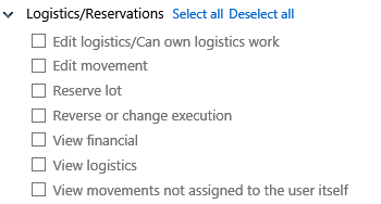 Logistics relations permissions