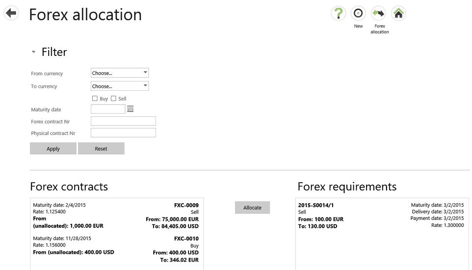 Forex_Allocation_screen