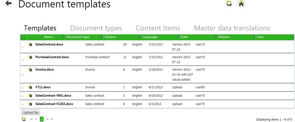 Document templates