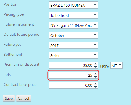 Lot entry in new contract