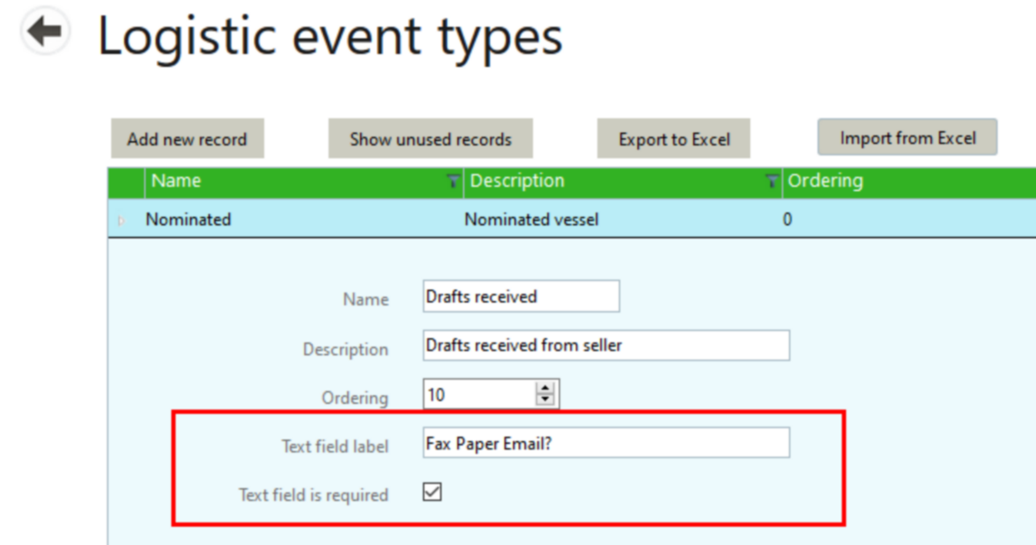 text logistic events 2